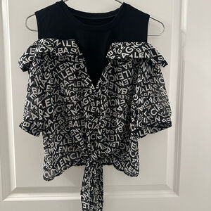 Balenciaga Womens Blouse | Black White | S